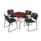 Kee/Zeng Square Cherry Table/4 Black Chairs, Square, 36", 36" W, 29" H, Cherry TB3636CHBPCM44BK - alternate 1
